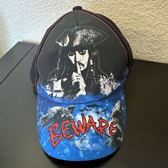 New Pirates of the Caribbean  Hat  Cap  Child Size Disney Blue Black Red - Picture 1 of 7